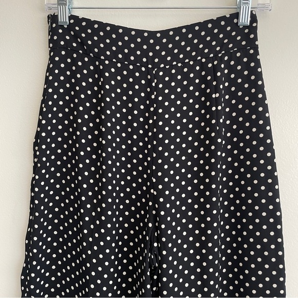 Zara polka dot wide leg pants high rise trousers crop artsy teacher fun small S - Picture 4 of 13